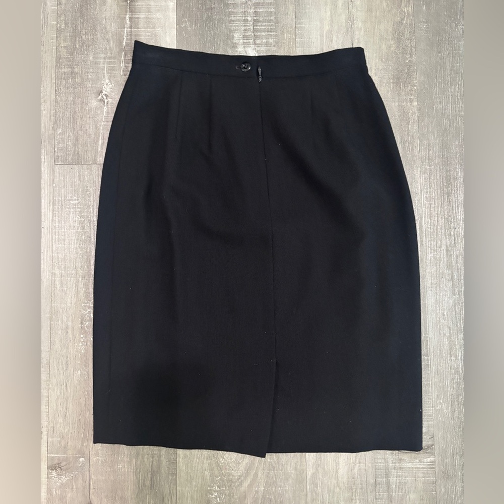 Classic Black Pencil Skirt - Women's Tailored Office Skirt 100% Wool Made In USA